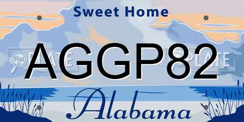 AGGP82 Alabama License Plate