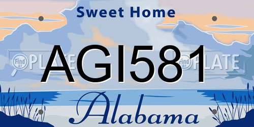 AGI581 Alabama License Plate