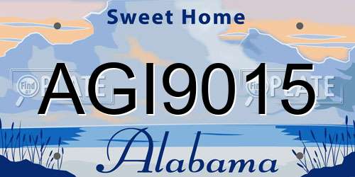 AGI9015 Alabama License Plate