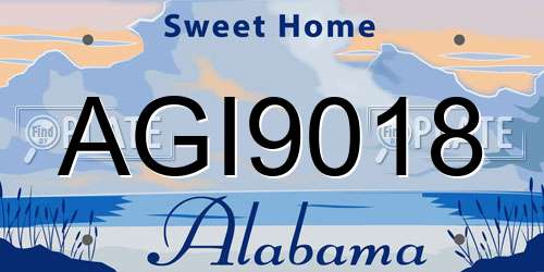 AGI9018 Alabama License Plate