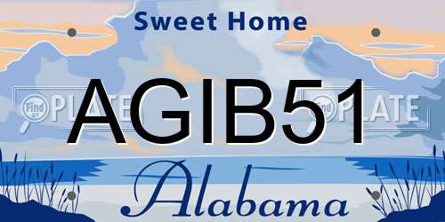 AGIB51 Alabama License Plate