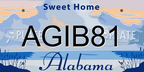 AGIB81 Alabama License Plate