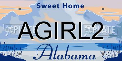 AGIRL2 Alabama License Plate