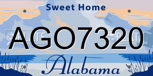 AGO7320 Alabama License Plate