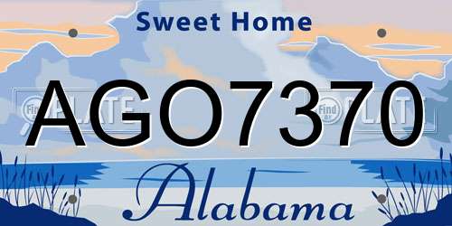 AGO7370 Alabama License Plate