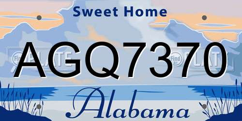AGQ7370 Alabama License Plate