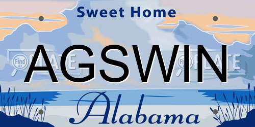 AGSWIN Alabama License Plate
