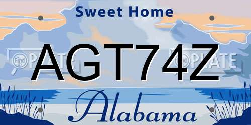 AGT74Z Alabama License Plate