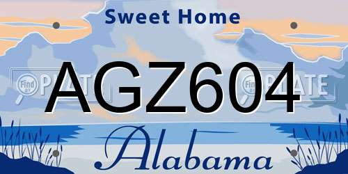 AGZ604 Alabama License Plate