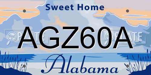 AGZ60A Alabama License Plate