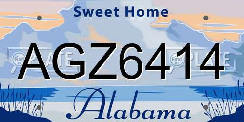 AGZ6414 Alabama License Plate