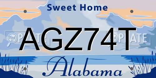 AGZ74T Alabama License Plate