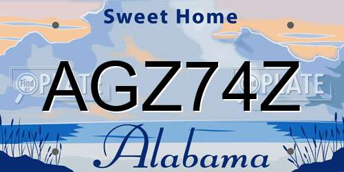 AGZ74Z Alabama License Plate