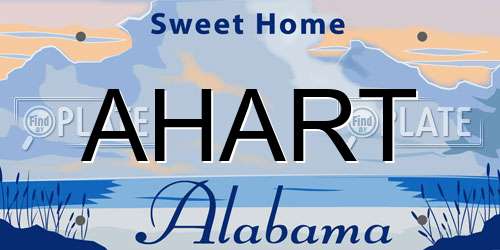 AHART Alabama License Plate