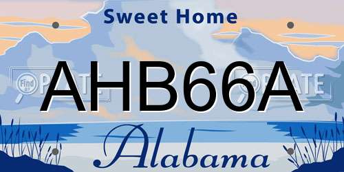 AHB66A Alabama License Plate