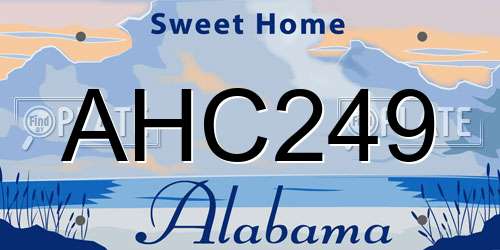 AHC249 Alabama License Plate