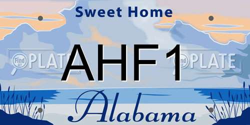 AHF1 Alabama License Plate