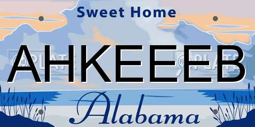 AHKEEEB Alabama License Plate