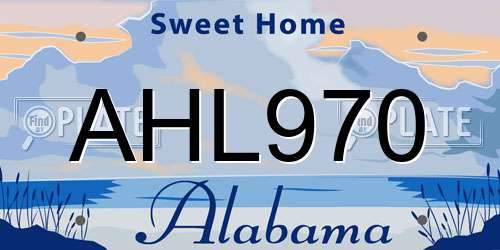 AHL970 Alabama License Plate