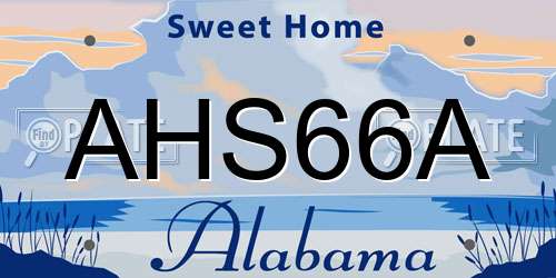 AHS66A Alabama License Plate