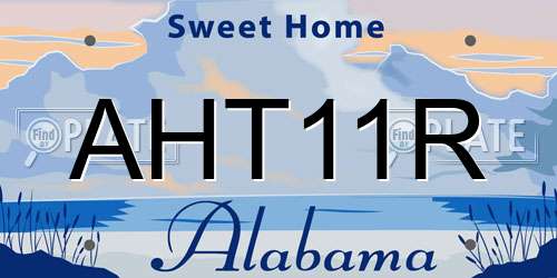 AHT11R Alabama License Plate