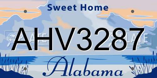 AHV3287 Alabama License Plate