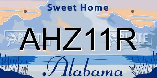 AHZ11R Alabama License Plate
