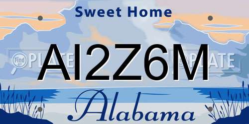 AI2Z6M Alabama License Plate
