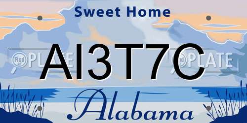 AI3T7C Alabama License Plate