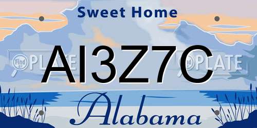 AI3Z7C Alabama License Plate