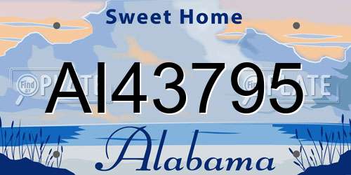 AI43795 Alabama License Plate