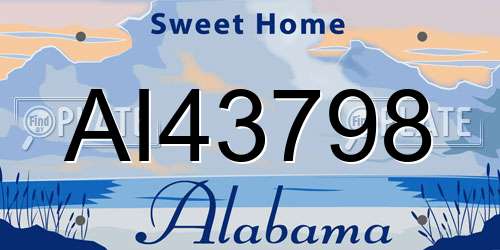 AI43798 Alabama License Plate