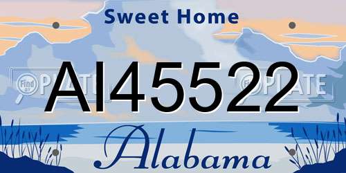 AI45522 Alabama License Plate
