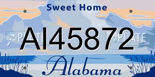 AI45872 Alabama License Plate