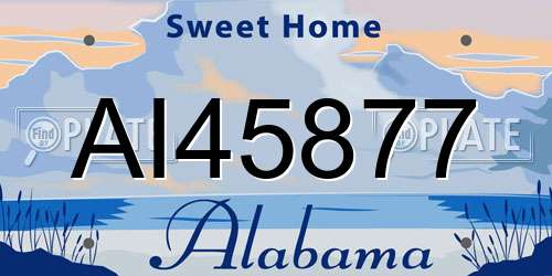 AI45877 Alabama License Plate