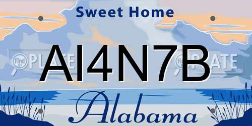 AI4N7B Alabama License Plate