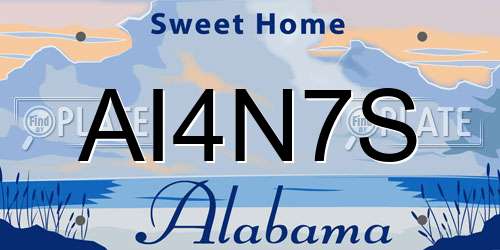 AI4N7S Alabama License Plate