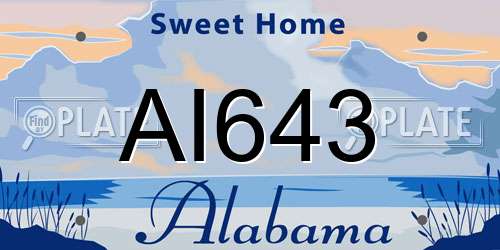 AI643 Alabama License Plate