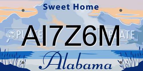 AI7Z6M Alabama License Plate