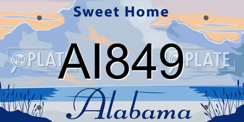 AI849 Alabama License Plate