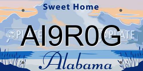 AI9R0G Alabama License Plate