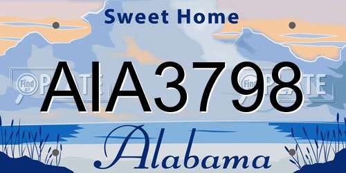AIA3798 Alabama License Plate