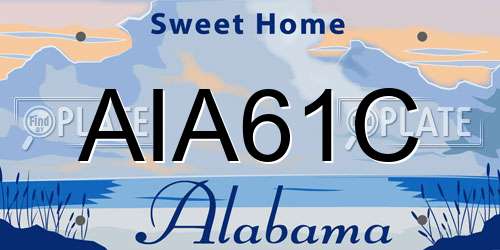 AIA61C Alabama License Plate