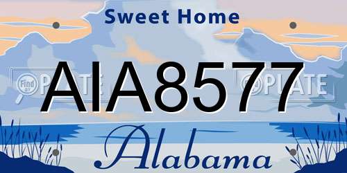 AIA8577 Alabama License Plate