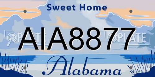 AIA8877 Alabama License Plate