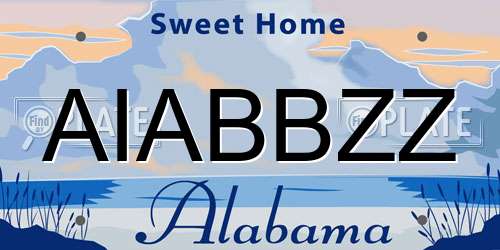 AIABBZZ Alabama License Plate