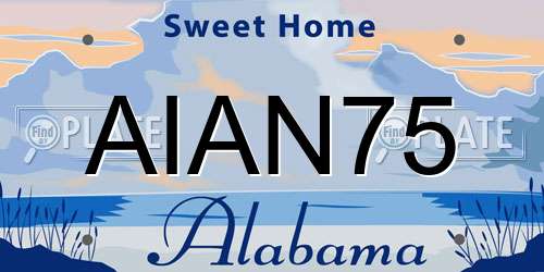 AIAN75 Alabama License Plate