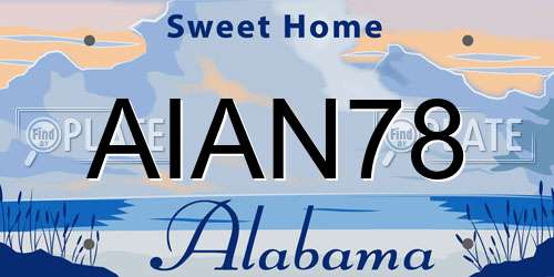AIAN78 Alabama License Plate