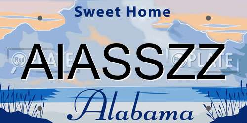 AIASSZZ Alabama License Plate