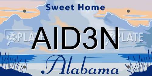 AID3N Alabama License Plate